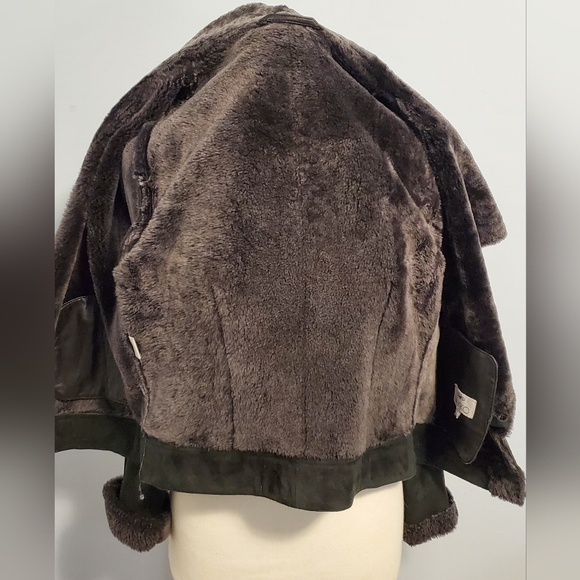 ✨️ VAKKO black suade & authentic Lambskin moto jacket, fur lined - size L ✨️ - Picture 7 of 7